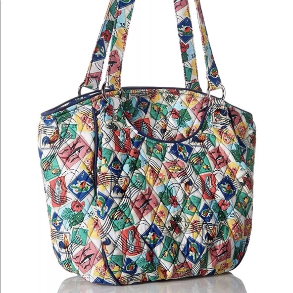 Vera Bradley Glenna Cuban Stamps Shoulder Bag - Picture 3 of 9